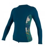 Lycra O'Neill Wms Side Print L/s Rash Guard navy/bridget