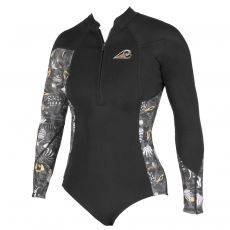 Dámský neopren DIVINE Shorty LS Přední zip Černá